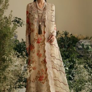 Chronveil – Beige Chiffon Embroidered Ensemble