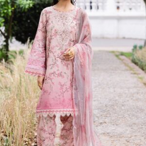 Chronveil – Pink Lawn Printed Ensemble
