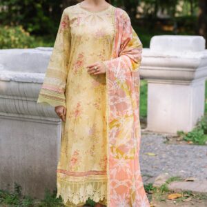 Chronveil – Yellow Lawn Printed Ensemble