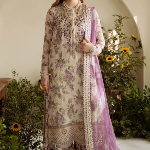 Chronveil – Lilac Chiffon Embroidered Ensemble